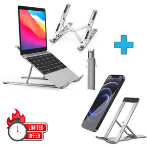 Rotating Adjustable Laptop Stand with Mobile Holder